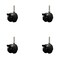 Service Caster 2'' Black Metal Hood Twin Caster with Brake Nylon Wheel 3/8 Thread Stem, 4PK SCC-TS02S50D-NYS-FB-B-381615-4 - alternate 1